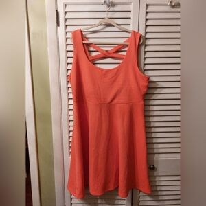Elegant Coral Sleeveless Dress